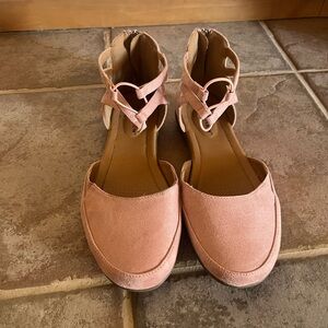 Comfortview Pink Ankle Strap Flats